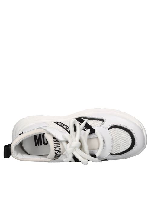 Sneakers in pelle e tessuto MOSCHINO | 80580 GINEVRABIANCO-NERO